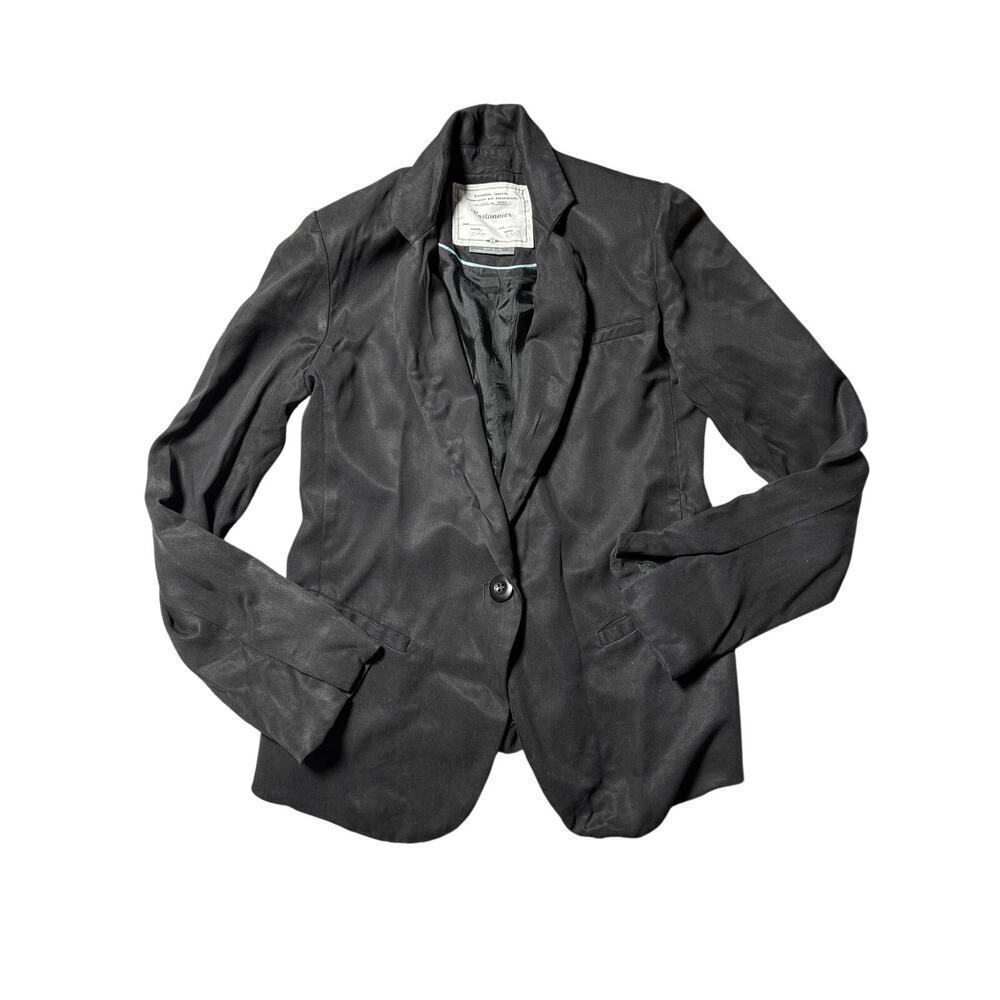 Cartonnier Anthropologie Black Tencel Blazer 2 Made in USA